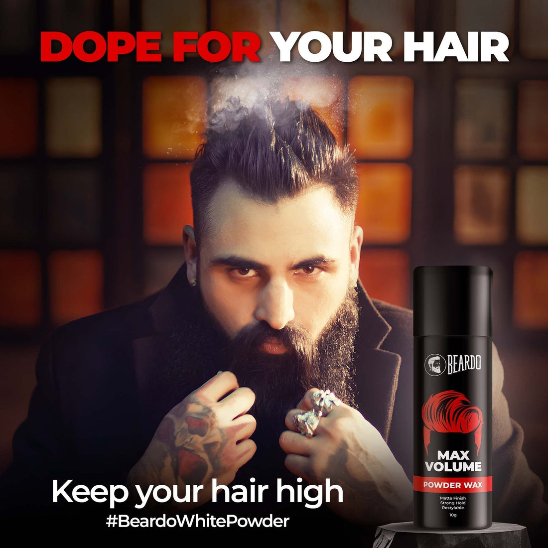 Application of Beardo Powder Wax on Hair