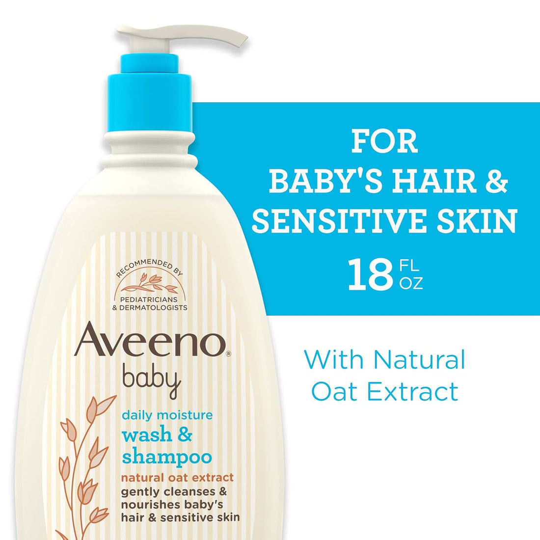 Aveeno Baby Daily Moisture Wash & Shampoo, 532ml