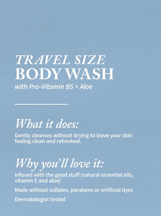 Close-up of Rose Body Wash label and packaging