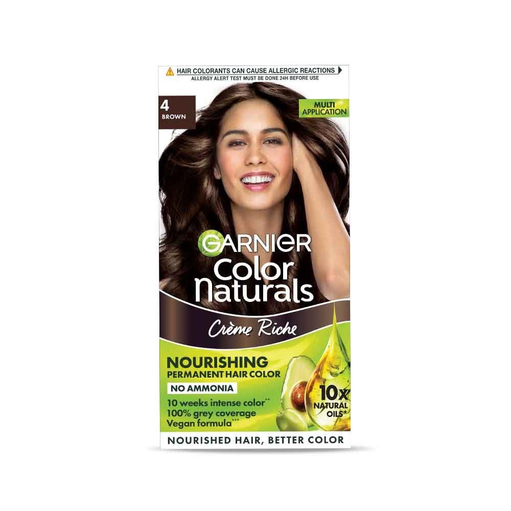 Garnier Color Naturals Shade 4 Brown Hair Colour Front Pack