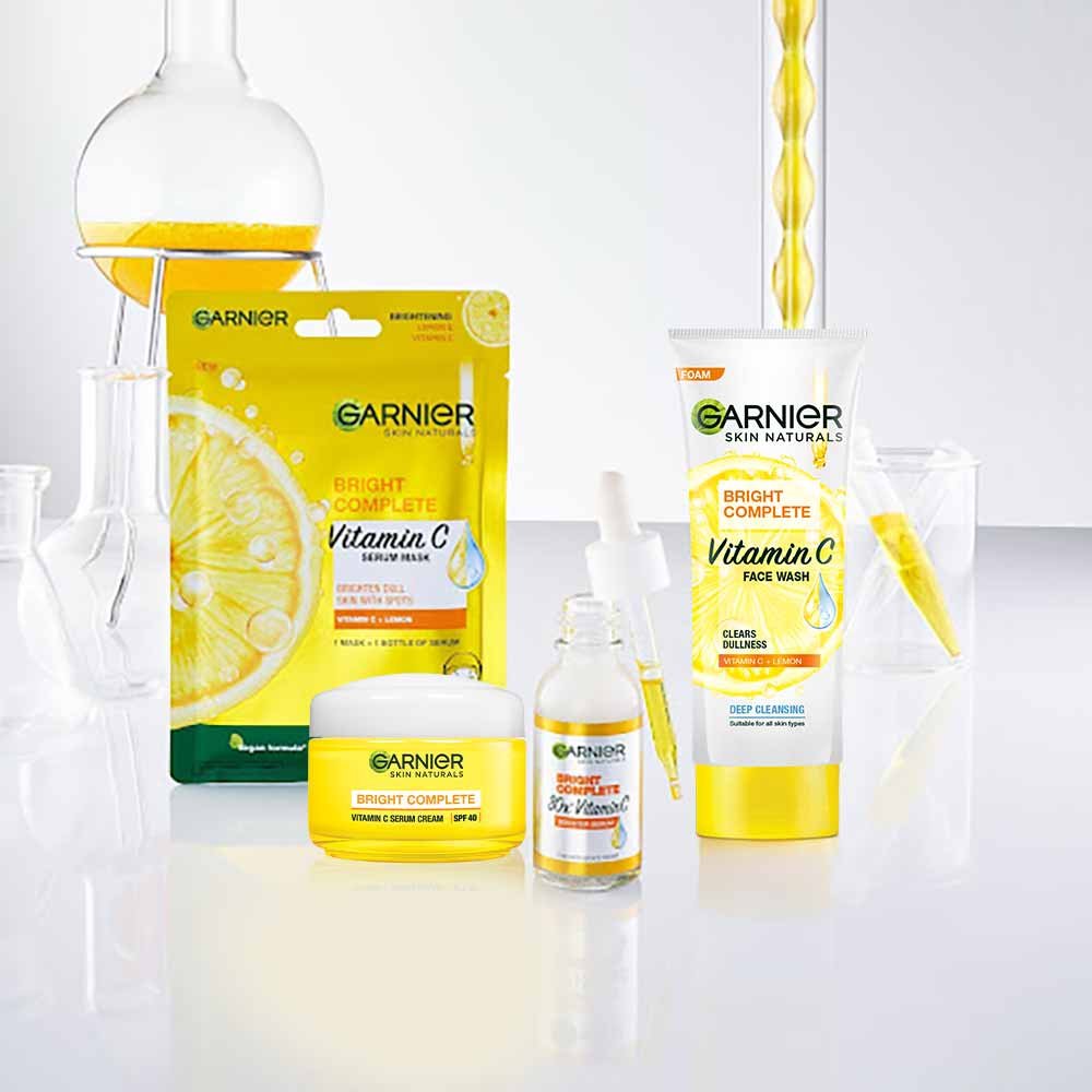 Garnier Bright Complete packaging with lemon imagery