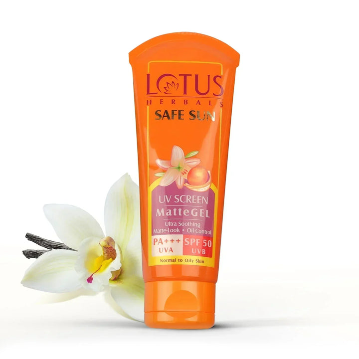 Lotus Herbals Safe Sun UV Screen Matte Gel Pa+++ SPF - 50, (100g) - House of Ateeq