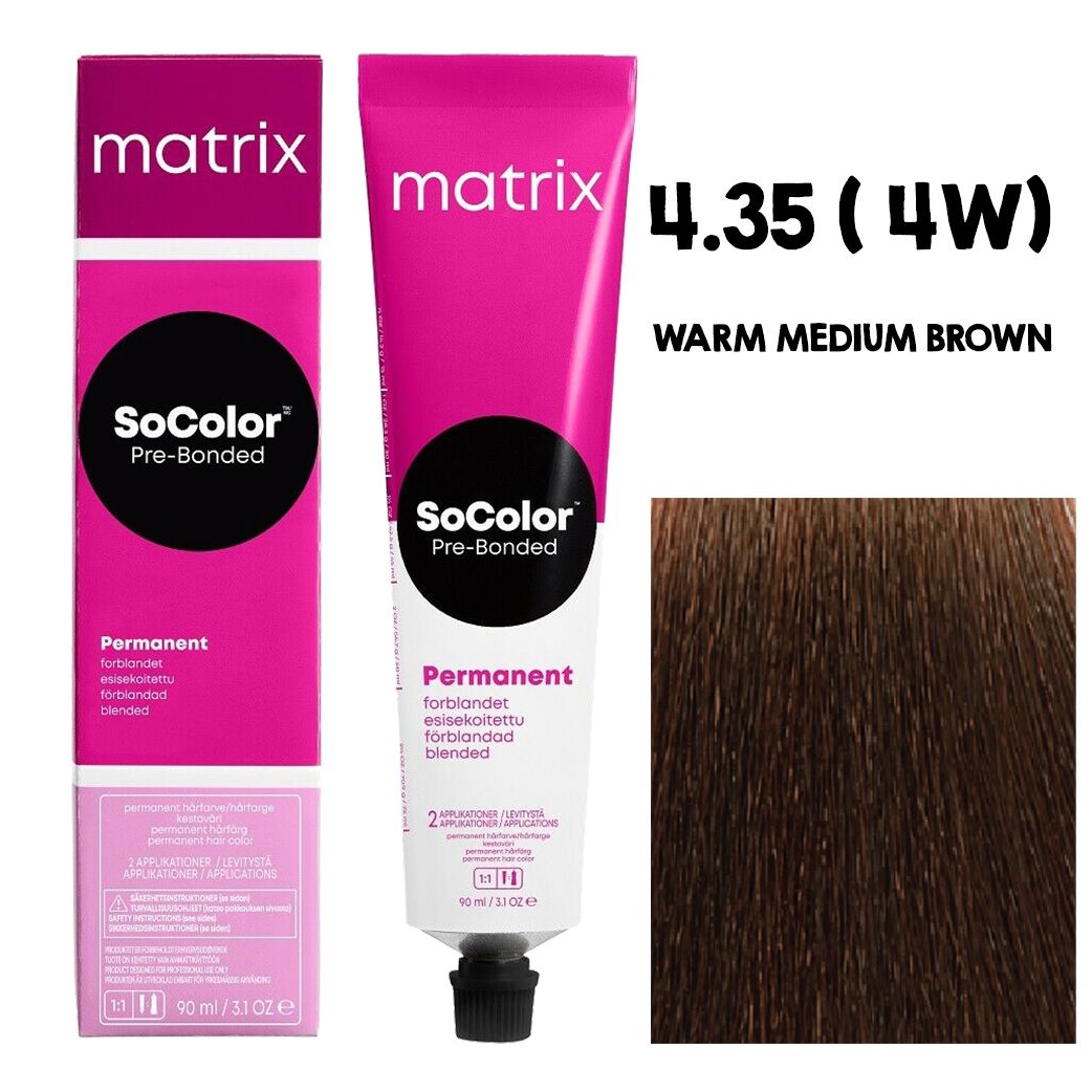 Matrix SoColor 4.35 - 4W (Warm Medium Brown) - (90ml) - House of Ateeq