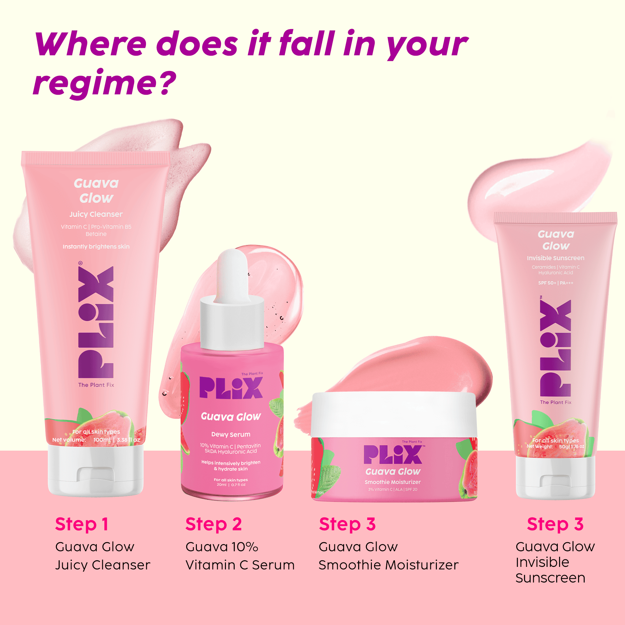 Plix Guava Glow Vitamin C Brightening Face Cleanser – 100ml2