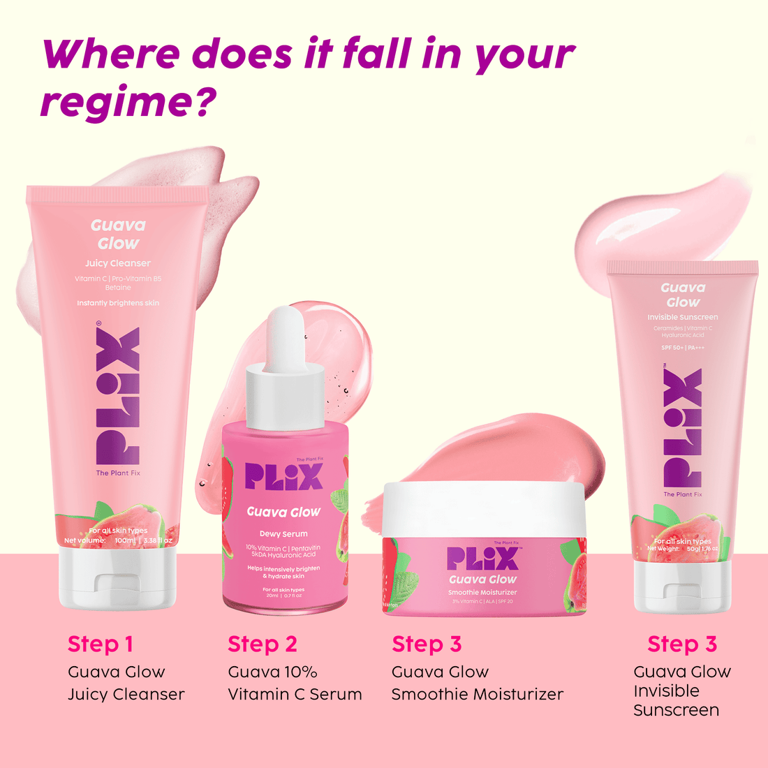 Plix Guava Glow Vitamin C Brightening Face Cleanser – 100ml2