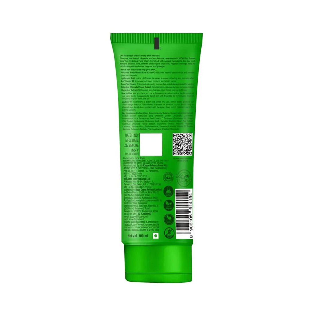 Side View of WOW Face Wash 100ml Tube