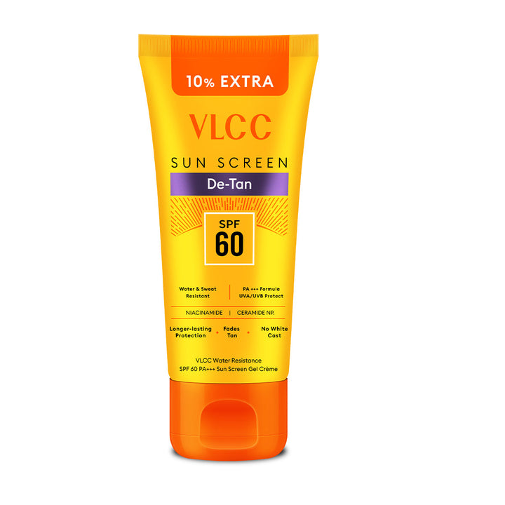 VLCC sunscreen tube with SPF 60 on a white background