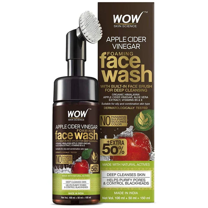 Wow Apple Cider Vinegar Foaming Face Wash, 150ml - House of Ateeq